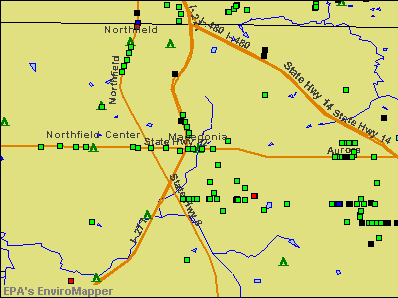 Macedonia, Ohio environmental map by EPA
