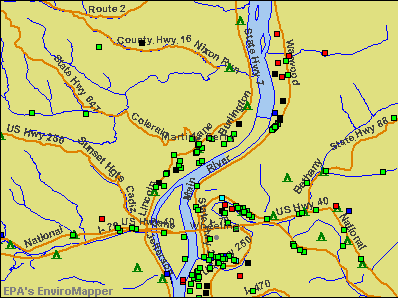 Martins Ferry, Ohio environmental map by EPA