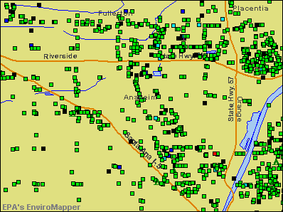 Anaheim, California environmental map by EPA