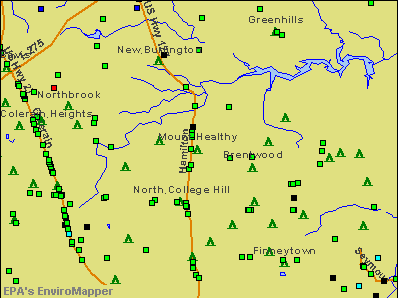 Mount Healthy, Ohio environmental map by EPA