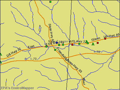 New Concord, Ohio environmental map by EPA