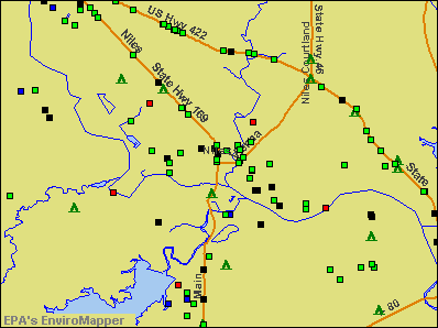 Niles, Ohio environmental map by EPA
