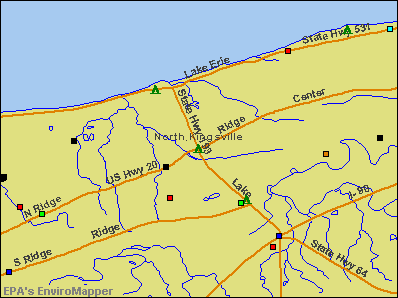 North Kingsville, Ohio environmental map by EPA