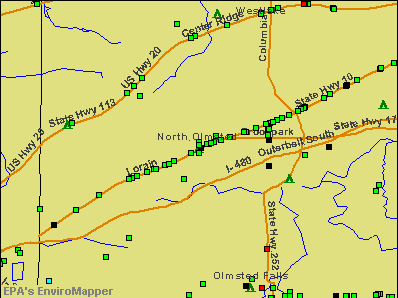 North Olmsted, Ohio environmental map by EPA