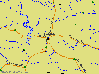Oak Hill, Ohio environmental map by EPA