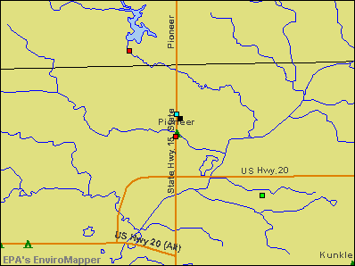 Pioneer, Ohio environmental map by EPA