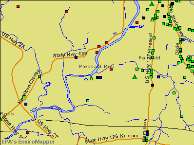 Pleasant Run, Ohio environmental map by EPA