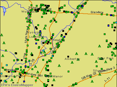 Reading, Ohio environmental map by EPA