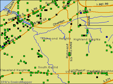 Richmond Heights, Ohio environmental map by EPA