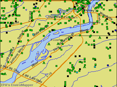 Rossford, Ohio environmental map by EPA