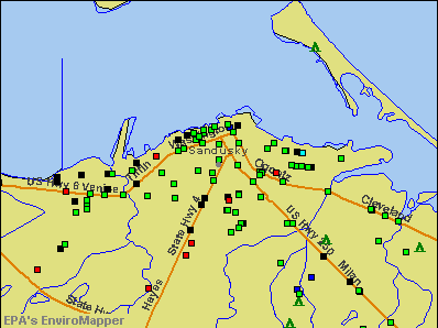 Sandusky, Ohio environmental map by EPA