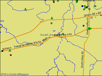 South Amherst, Ohio environmental map by EPA
