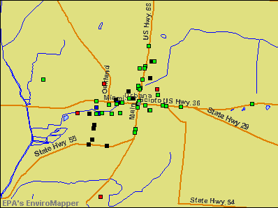 Urbana, Ohio environmental map by EPA