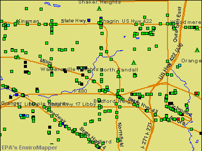 Warrensville Heights, Ohio environmental map by EPA