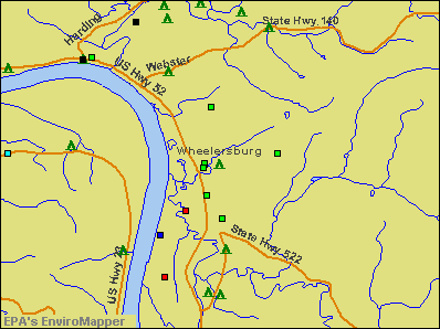 Wheelersburg, Ohio environmental map by EPA