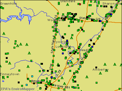 Wyoming, Ohio environmental map by EPA