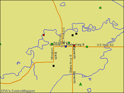 Anadarko, Oklahoma environmental map by EPA