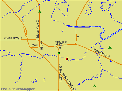 Antlers, Oklahoma environmental map by EPA