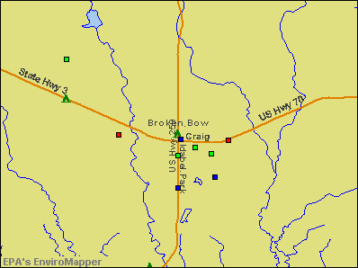 Broken Bow, Oklahoma environmental map by EPA