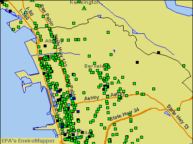 Berkeley, California environmental map by EPA