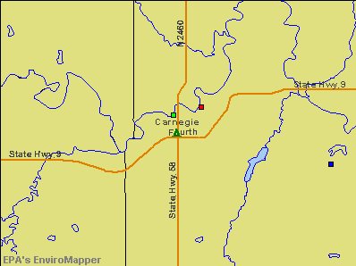 Carnegie, Oklahoma environmental map by EPA