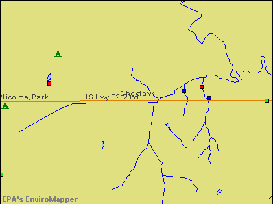 Choctaw, Oklahoma environmental map by EPA