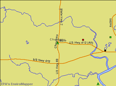 Chouteau, Oklahoma environmental map by EPA
