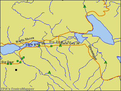 Big Bear City, California environmental map by EPA