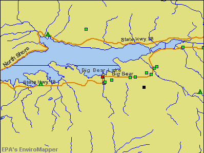 Big Bear Lake, California environmental map by EPA