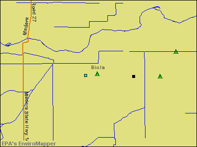 Biola, California environmental map by EPA