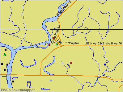 Fort Gibson, Oklahoma environmental map by EPA
