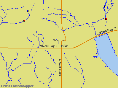 Granite, Oklahoma environmental map by EPA