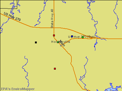 Holdenville, Oklahoma environmental map by EPA