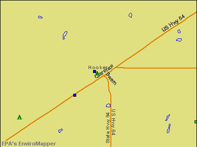 Hooker, Oklahoma environmental map by EPA