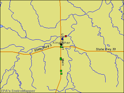 Kingfisher, Oklahoma environmental map by EPA