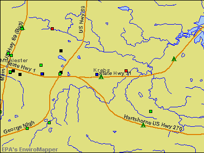 Krebs, Oklahoma environmental map by EPA