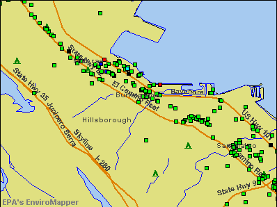 Burlingame, California environmental map by EPA
