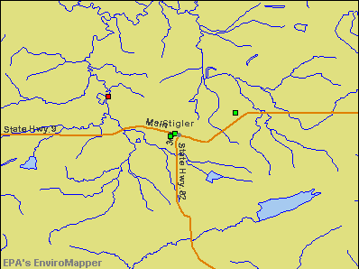 Stigler, Oklahoma environmental map by EPA