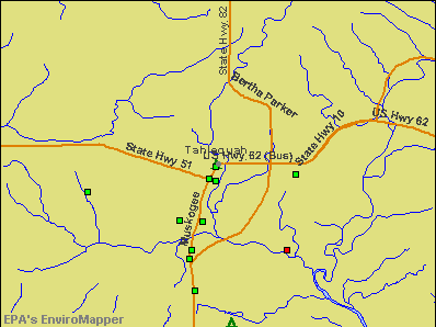 Tahlequah, Oklahoma environmental map by EPA