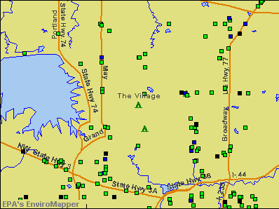 The Village, Oklahoma environmental map by EPA