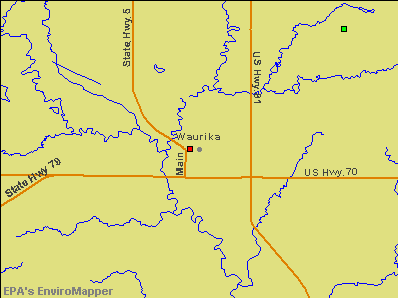 Waurika, Oklahoma environmental map by EPA