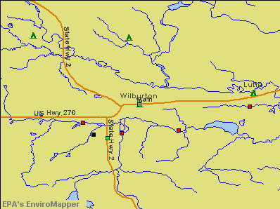 Wilburton, Oklahoma environmental map by EPA
