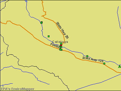 Calistoga, California environmental map by EPA