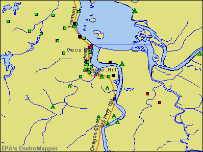 Bunker Hill, Oregon environmental map by EPA