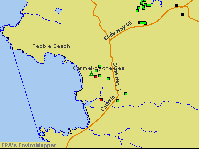 Carmel-by-the-Sea, California environmental map by EPA