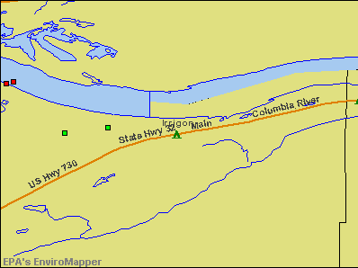 Irrigon, Oregon environmental map by EPA