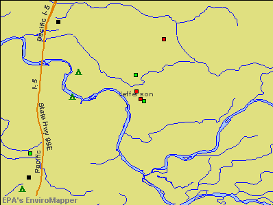 Jefferson, Oregon environmental map by EPA