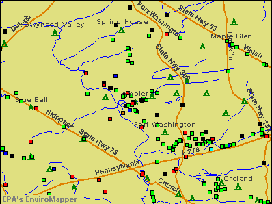 Ambler, Pennsylvania environmental map by EPA