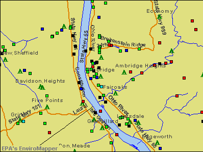 Ambridge, Pennsylvania environmental map by EPA
