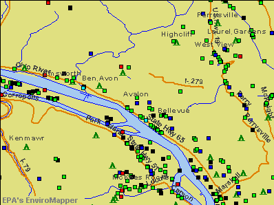 Avalon, Pennsylvania environmental map by EPA